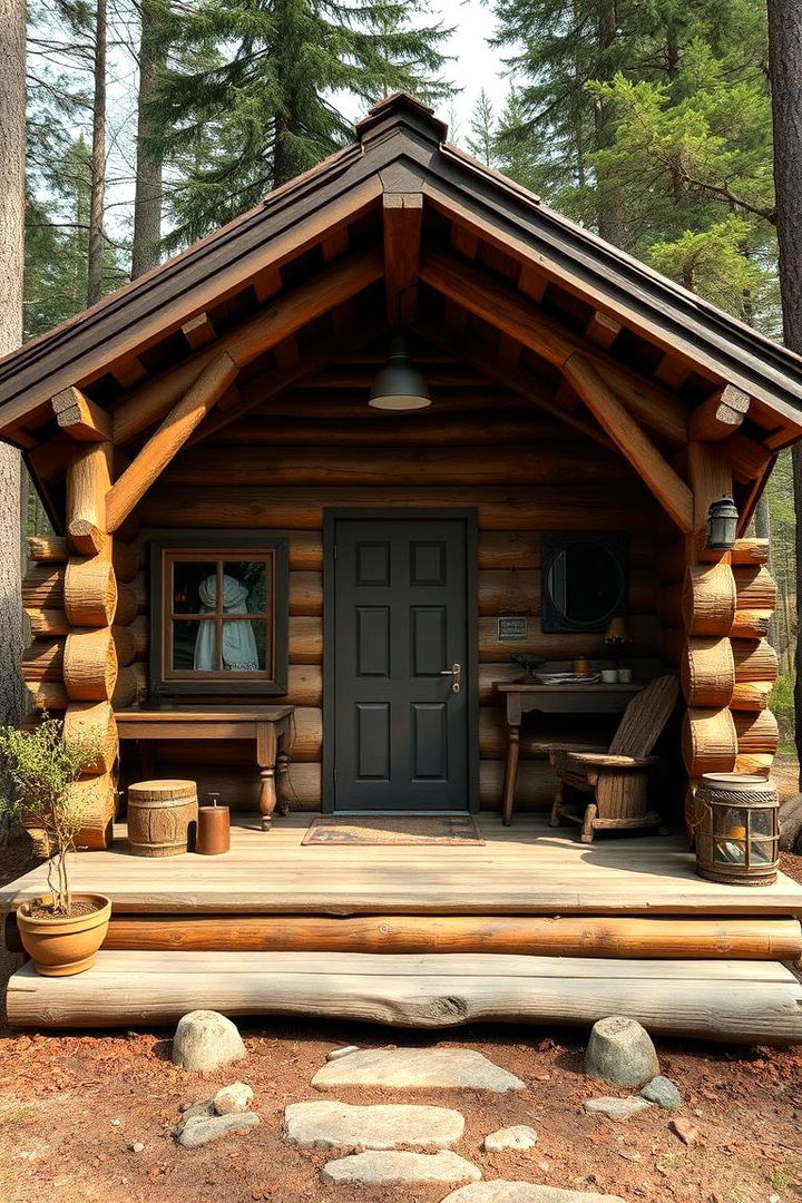 Log Cabin Mini Home - 22 Rustic Tiny House Ideas