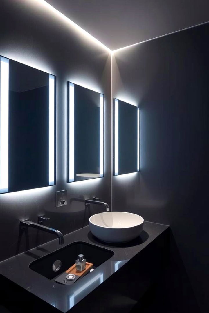 Looking at Creative Lighting Solutions - 22 Black Bathroom Ideas