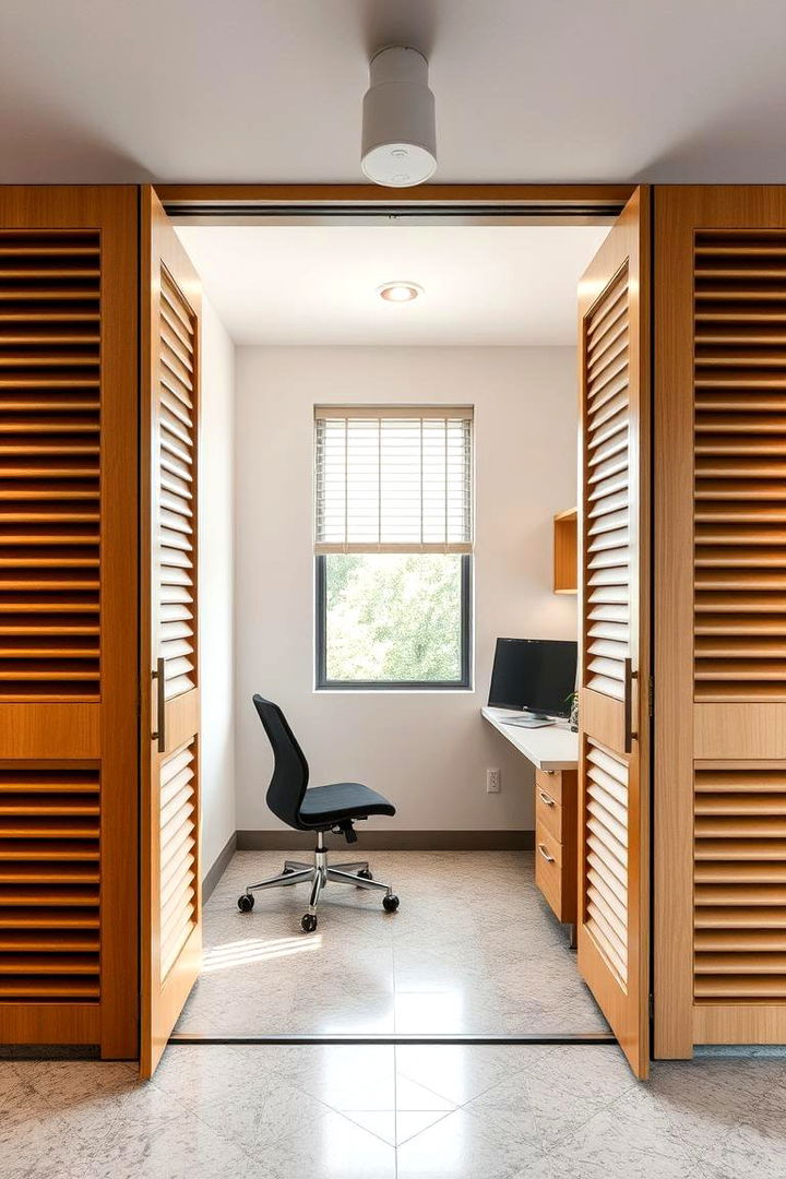 Louvered Doors for Enhanced Airflow and Style - 22 Home Office Door Ideas