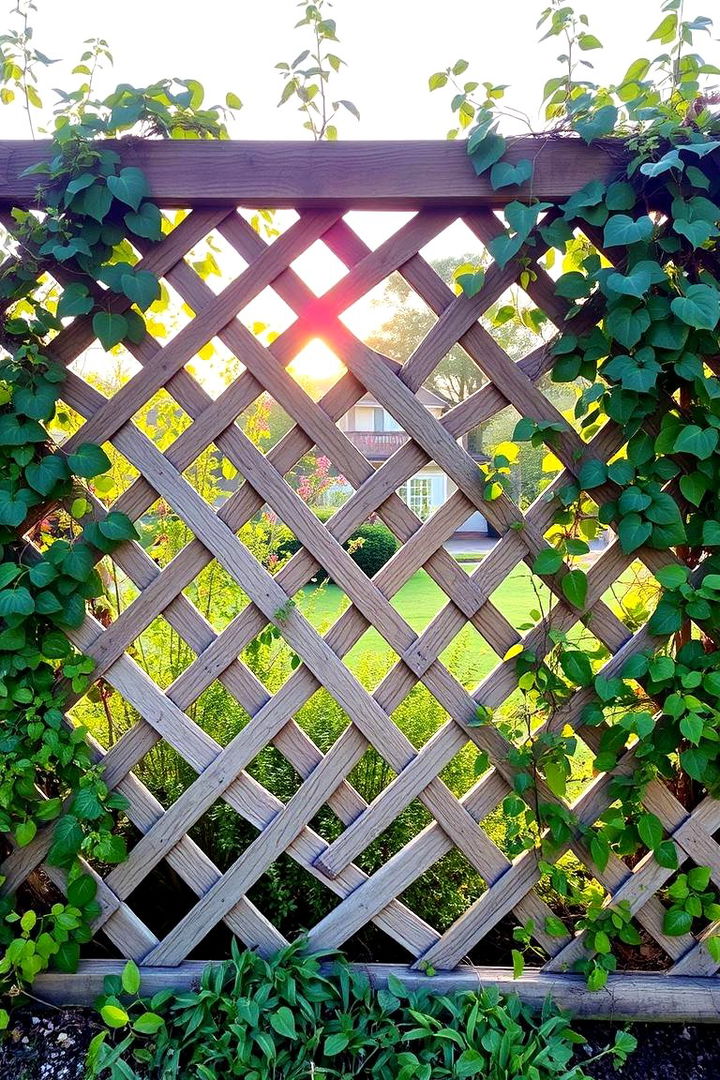 Low Lattice Work Fence - 22 Small Garden Fence Ideas