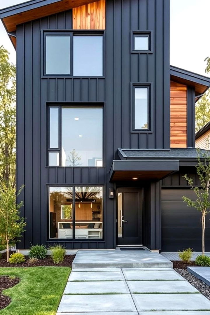 Low Maintenance Advantages - 22 Black House With Cedar Accents
