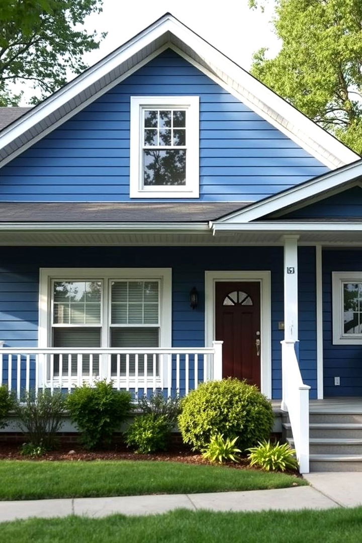 Low Maintenance Benefits - 22 Blue House Siding With White Trim