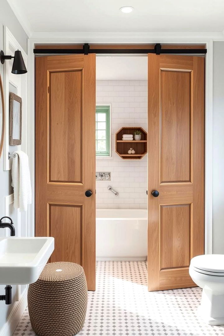 Low Maintenance Design - 22 Bathroom Pocket Door Ideas