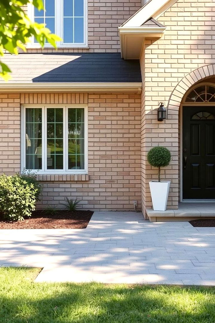 Low Maintenance Features - 22 Beige Brick Exterior Home Ideas