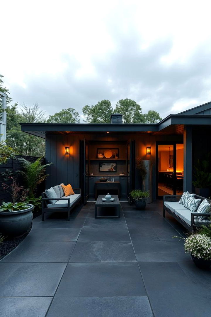 Low Maintenance Finishes - 22 black concrete patio ideas