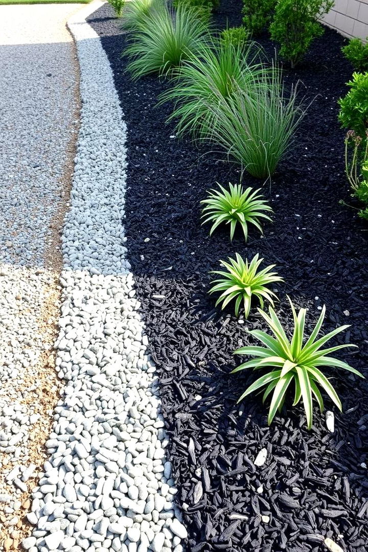 Low Maintenance Gravel Mulch Mix - 22 Mulch Edging Ideas