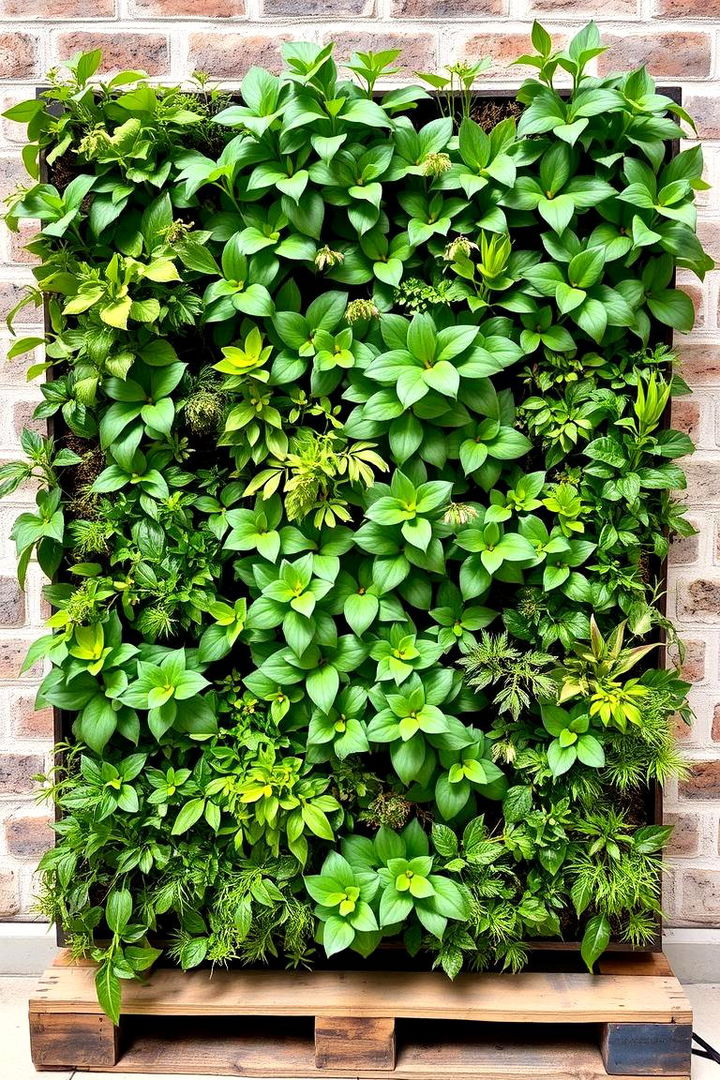Low Maintenance Green Wall - 22 Vertical Pallet Garden Ideas