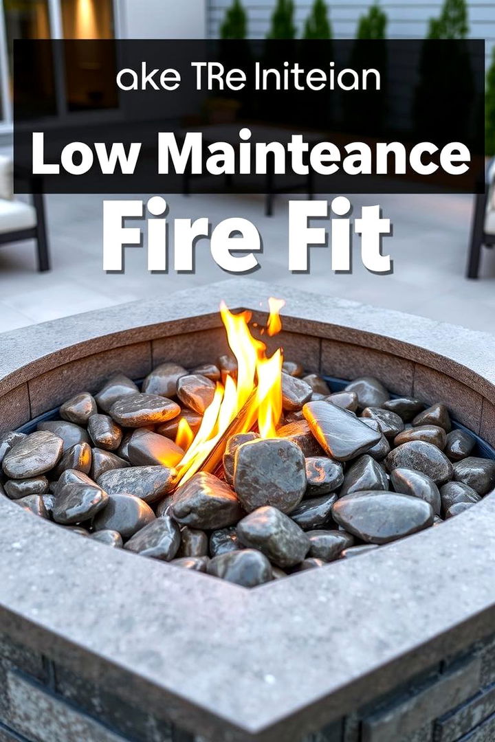 Low Maintenance Polished Rock Pit - 22 Rock Fire Pit Ideas