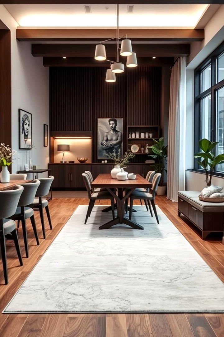 Low Maintenance Synthetic Dining Room Rug - 22 Dining Room Rug Ideas