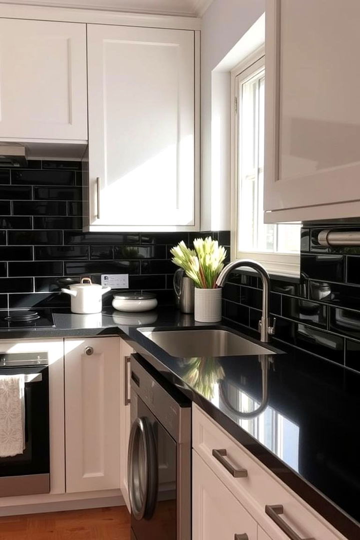 Low Maintenance and Practical Benefits - 22 Kitchen With Black Backsplash