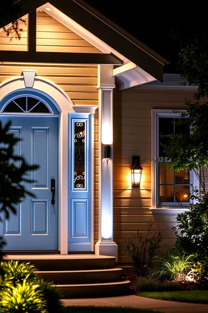 Luminous Lighting Accents - 22 light blue house exterior ideas