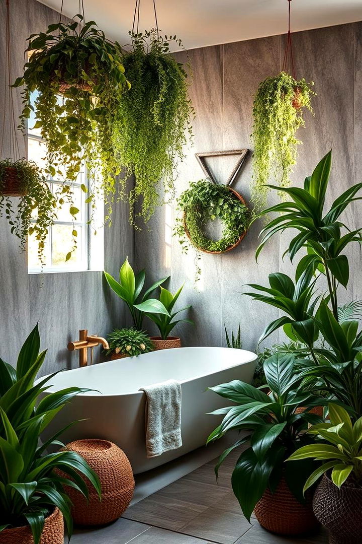 Lush Botanical Touches - 22 Green and Grey Bathroom Ideas