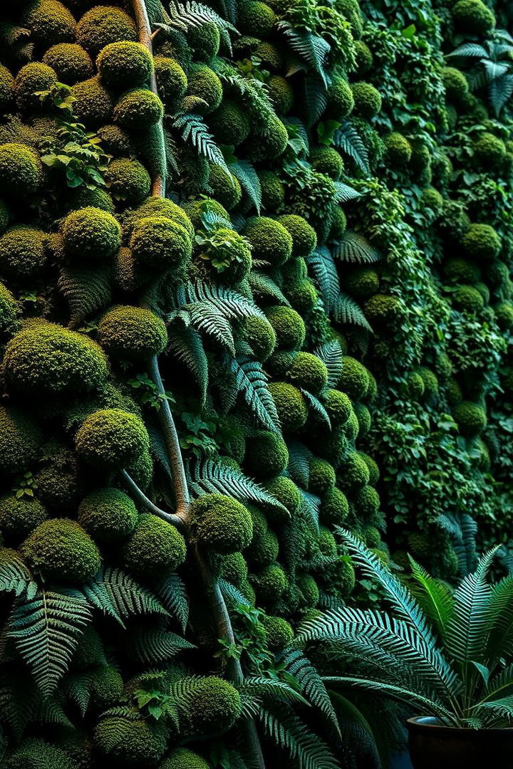 Lush Fern and Moss Living Wall - 22 Vertical Garden Ideas