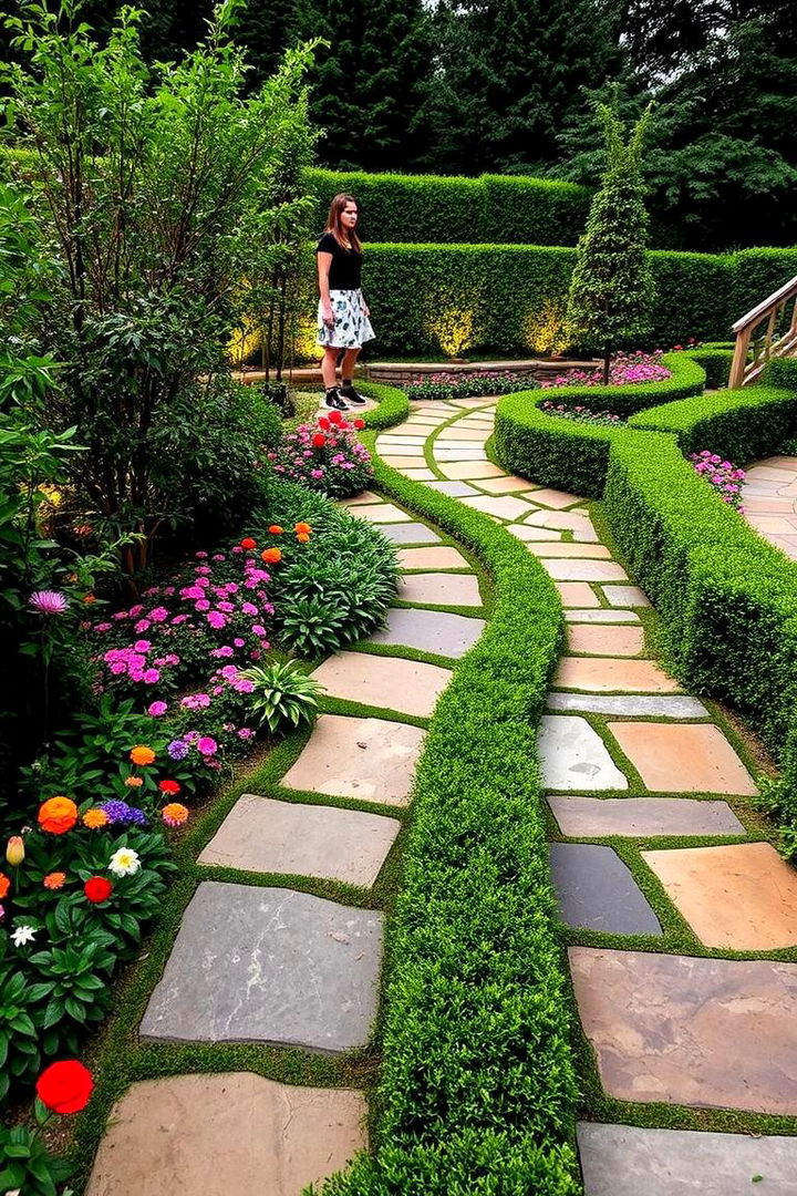 Lush Garden Integration Stone Patio - 22 Stone Patio Ideas