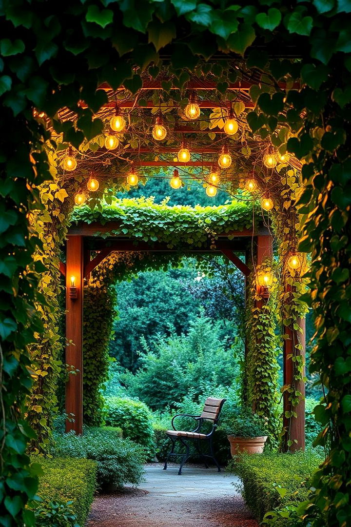 Lush Green Arbor - 22 Garden Focal Point Ideas