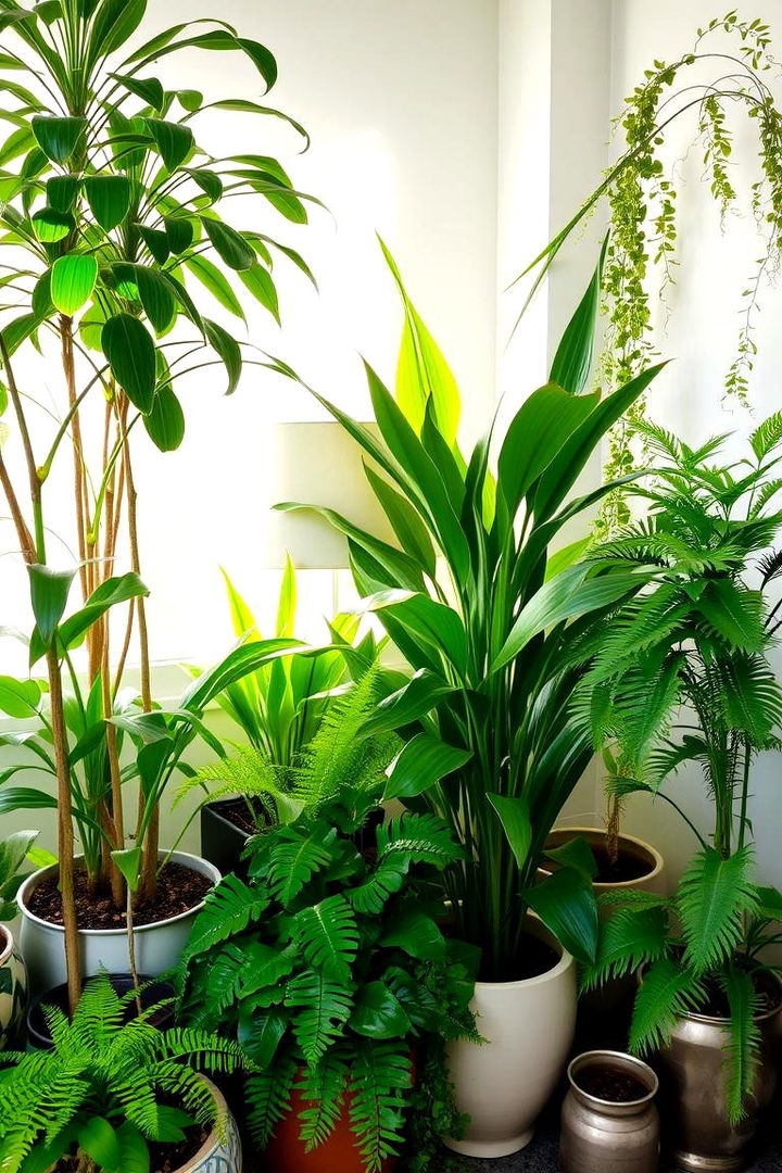 Lush Green Corner - 22 Potted Plant Arrangement Ideas