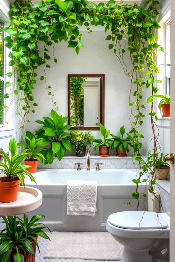 Lush Greenery - 22 Romantic Bathroom Ideas