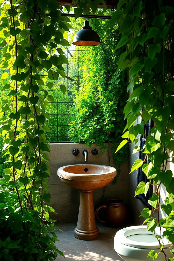 Lush Greenery Backdrops - 22 Rustic Outdoor Bathroom Ideas