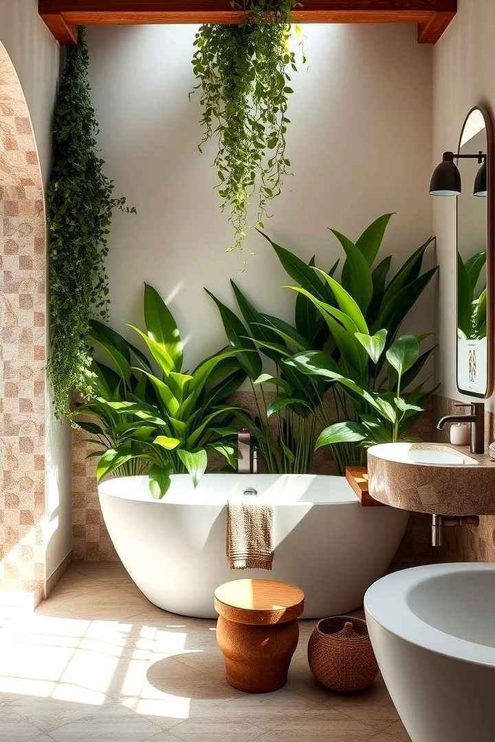 Lush Greenery Touch - 22 Spanish Style Bathroom Ideas