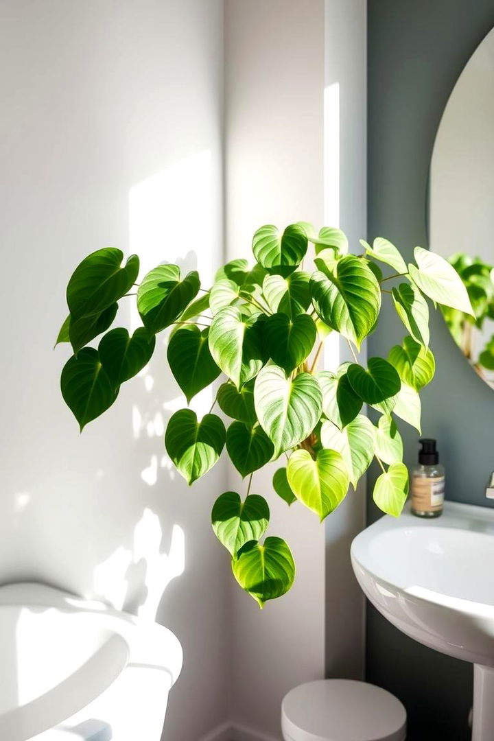 Lush Heartleaf Philodendron - 22 Best Plants for Bathroom