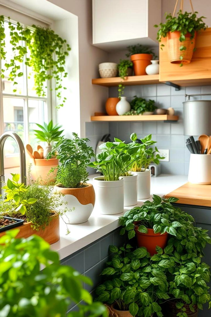Lush Indoor Herb Garden - 22 Mediterranean Kitchen Ideas