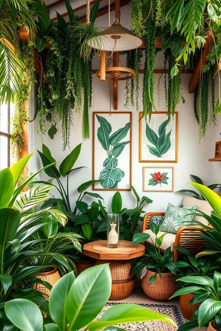 Lush Indoor Jungle Nature Infused Retreat - 22 Green and Brown Bedroom Ideas