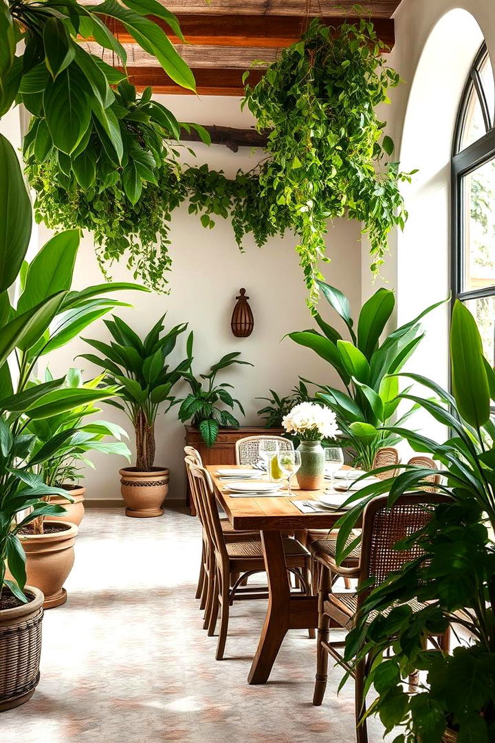 Lush Indoor Plant Enhancements - 22 spanish style dining room ideas