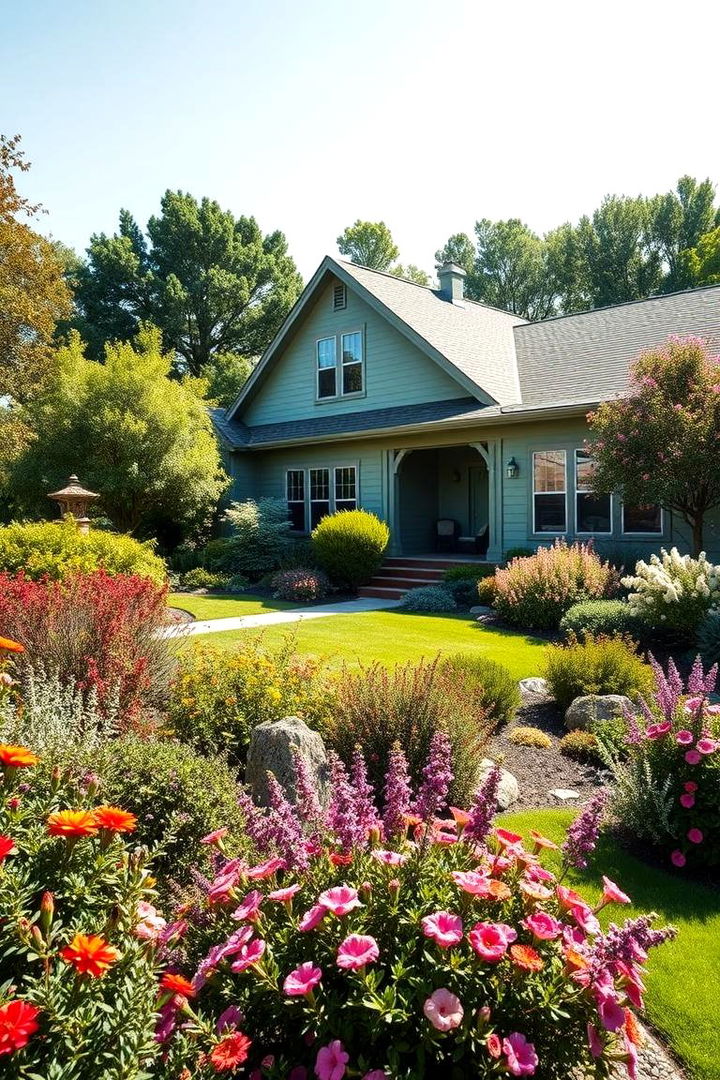 Lush Landscaping Integration - 22 Sage Green House Exterior Ideas