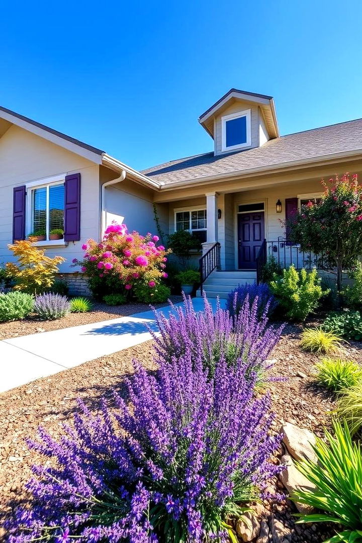 Lush Purple Garden Integration - 22 Purple House Exterior Ideas