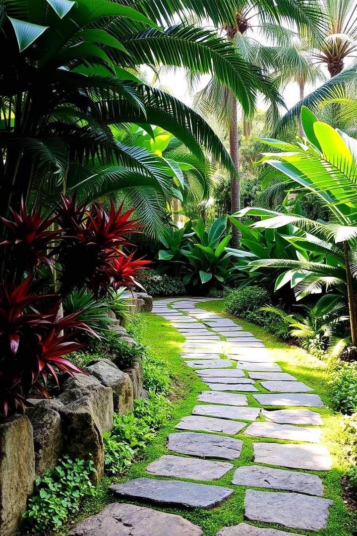 Lush Stone Pathways - 22 Tropical Patio Ideas