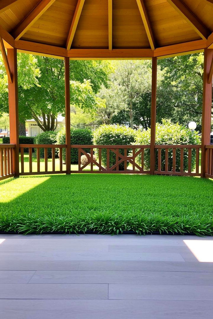Lush Synthetic Turf - 22 Gazebo Floor Ideas