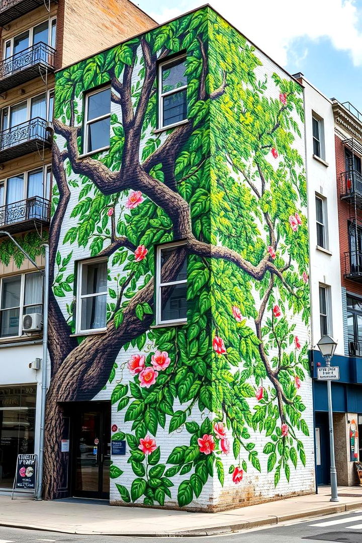 Lush Verdant Canopy - 22 Flower Murals on Buildings