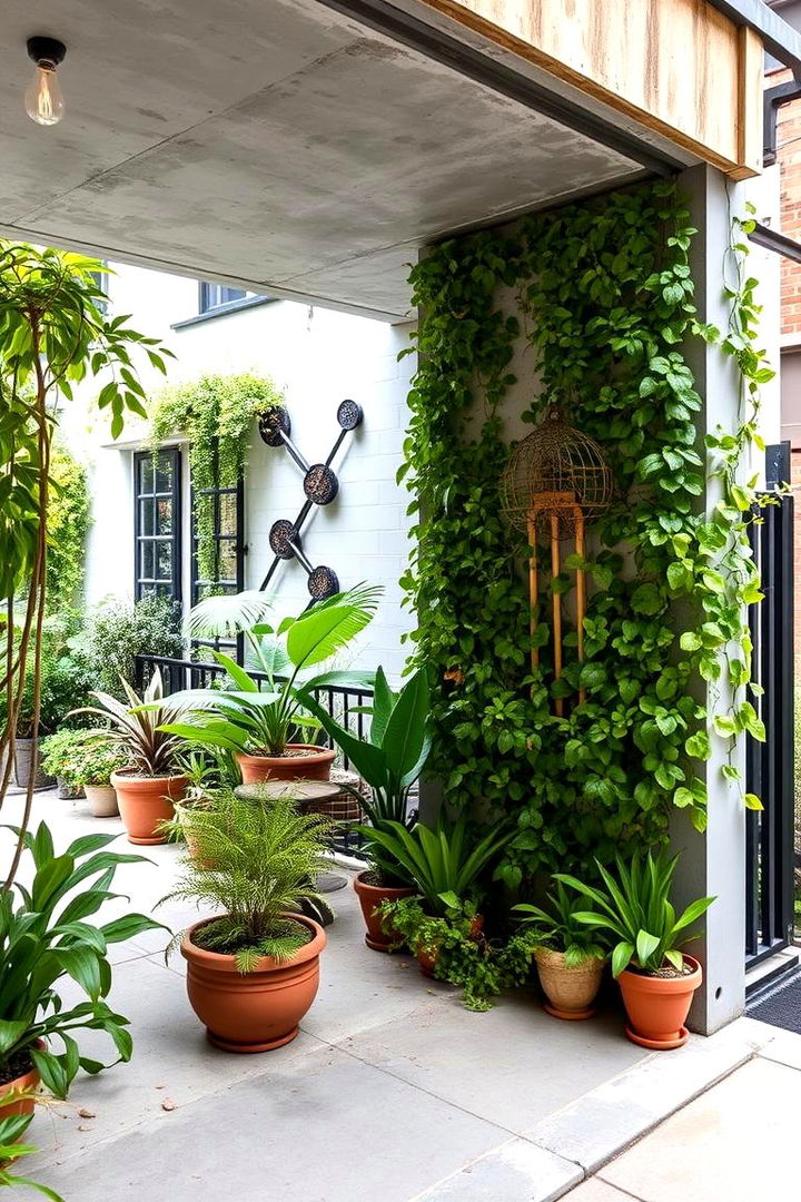 Lush Vertical Garden Integration - 22 Concrete Porch Ideas