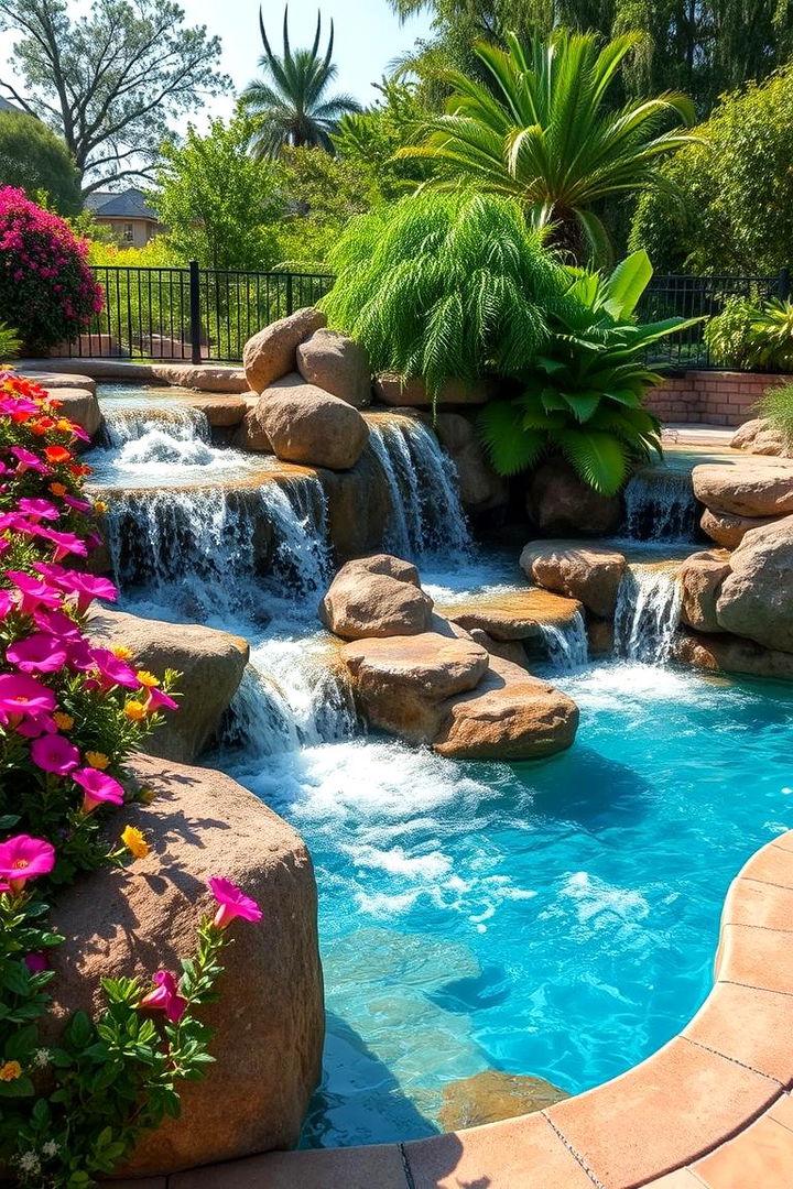 Lush Waterfall Integration - 22 Pool Landscaping Ideas