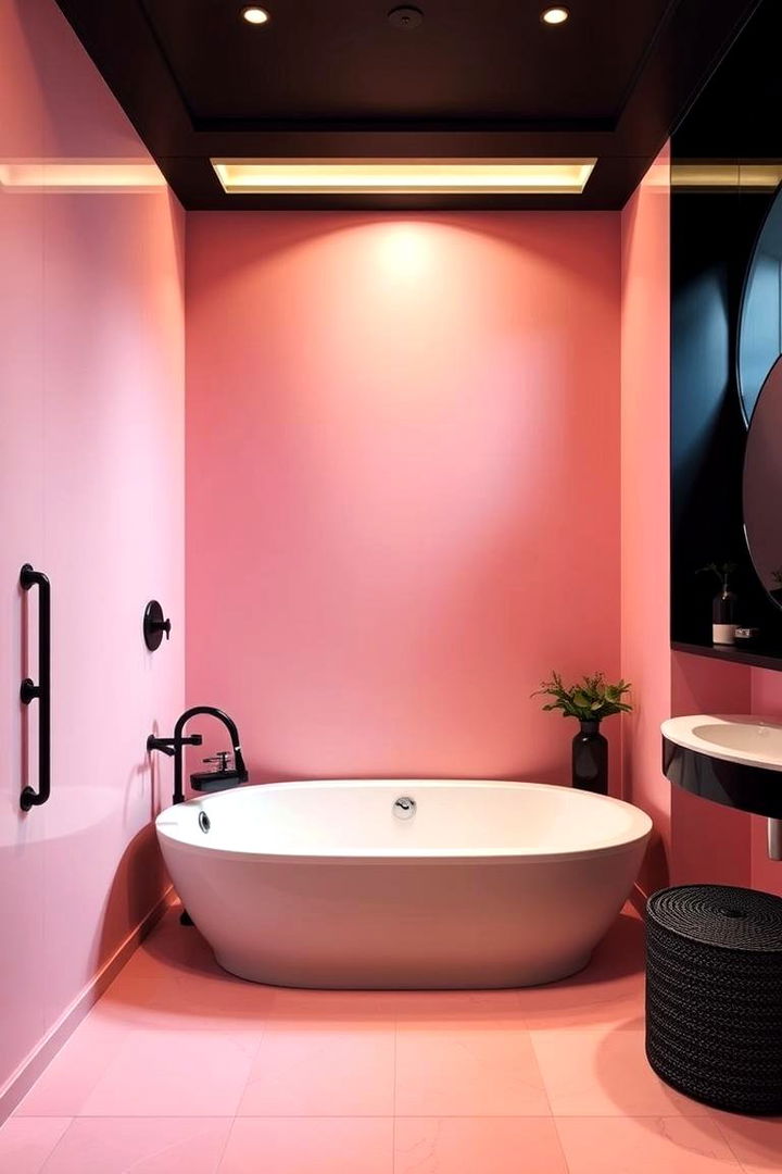 Luxe Bathtub Areas - 22 Pink and Black Bathroom Ideas