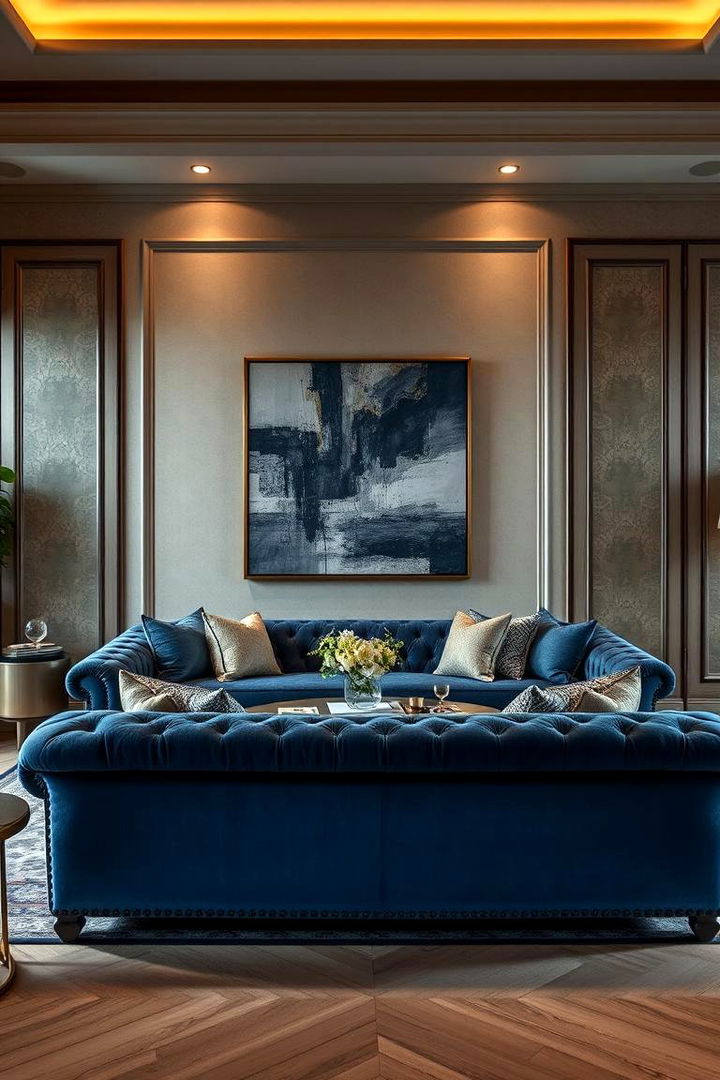 Luxe Blue Accents - 22 Blue Couch Living Room Ideas