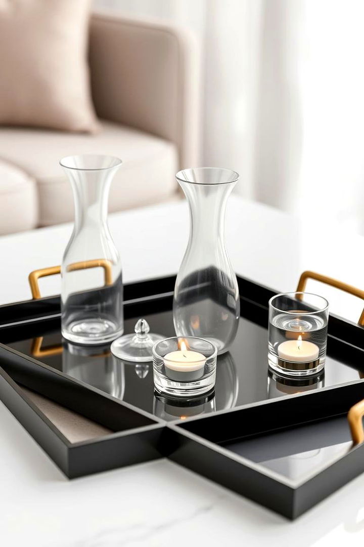 Luxe Center Stage Tray - 22 Black and Gold Centerpiece Ideas