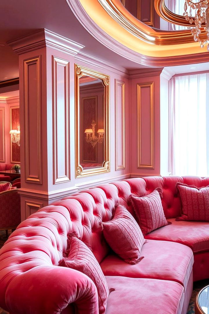 Luxe Comfort Lounge - 22 Pink Couch Living Room Ideas