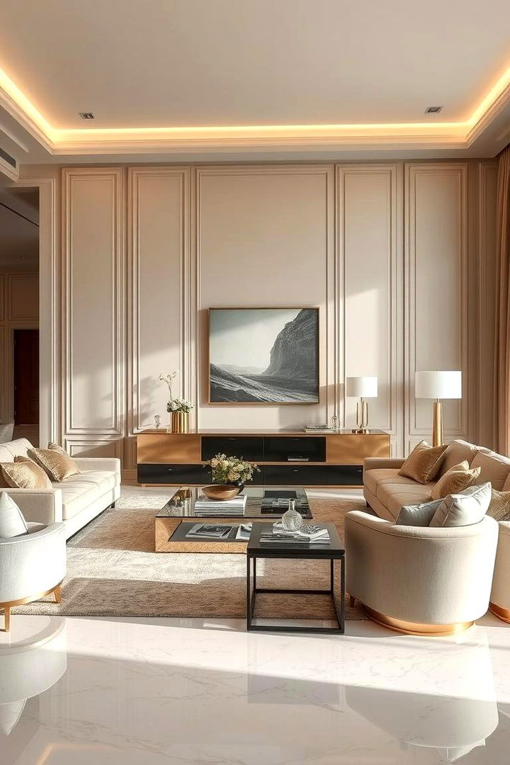 Luxe Finishes and Subtle Elegance - 22 Beige Living Room Ideas