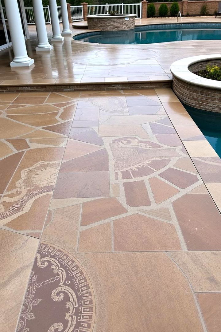 Luxe Finishing Touches - 22 Stamped Concrete Pool Deck Ideas