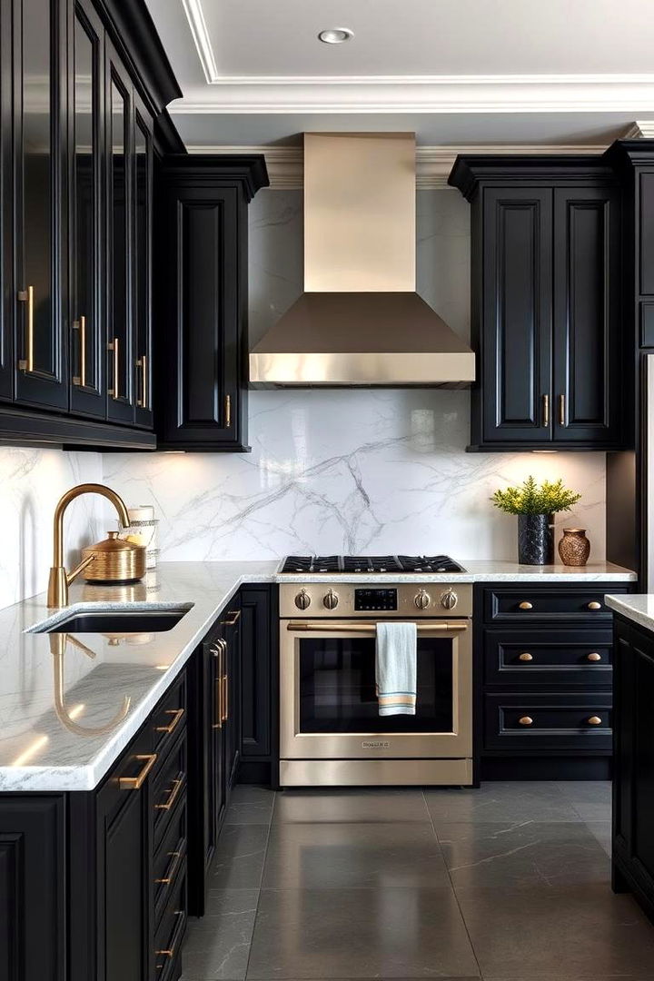 Luxe Glam Finish - 22 Gray and Black Kitchen Ideas