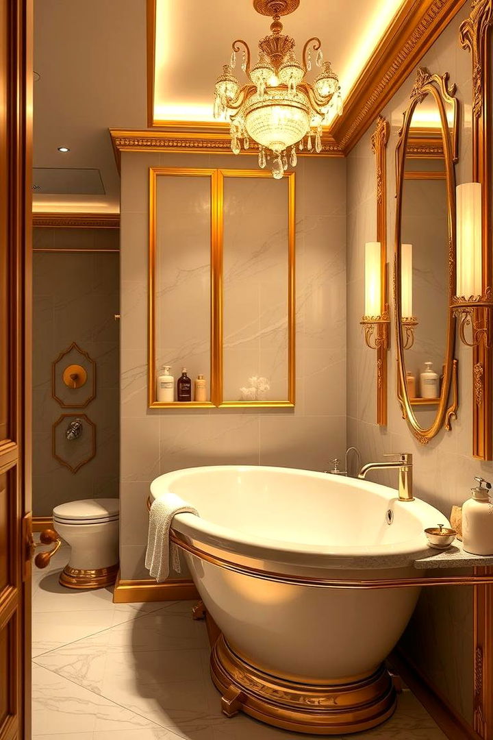Luxe Gold Detailing - 22 Bathroom Decor Ideas