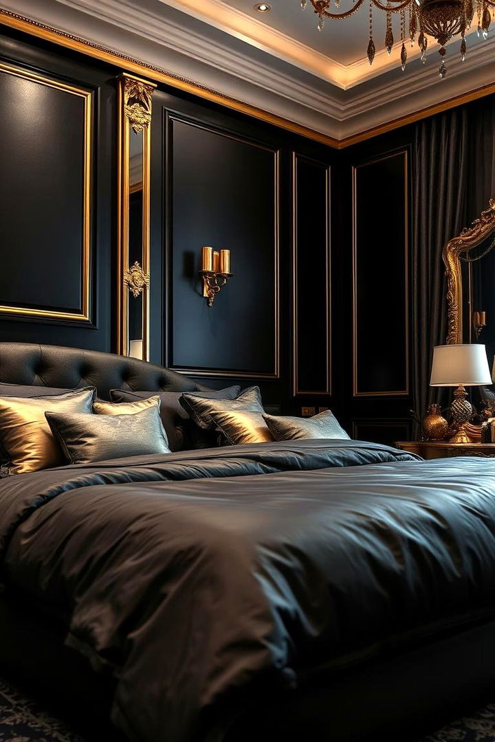 Luxe Metallic Mix - 22 Bedroom Painting Ideas With Two Colors