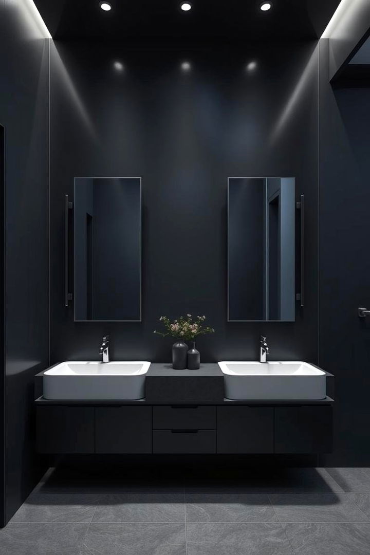 Luxe Minimalism with a Dark Twist - 22 black and blue bathroom ideas