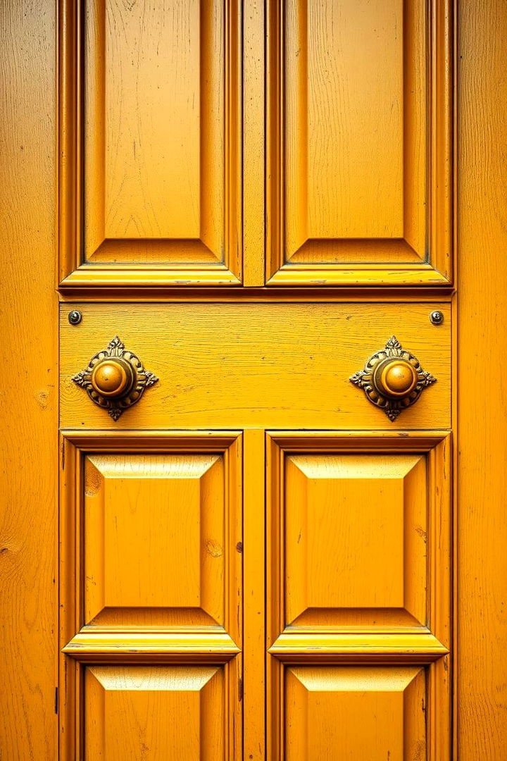 Luxe Mustard Yellow with Rich Textures - 22 Mustard Yellow Front Door Ideas
