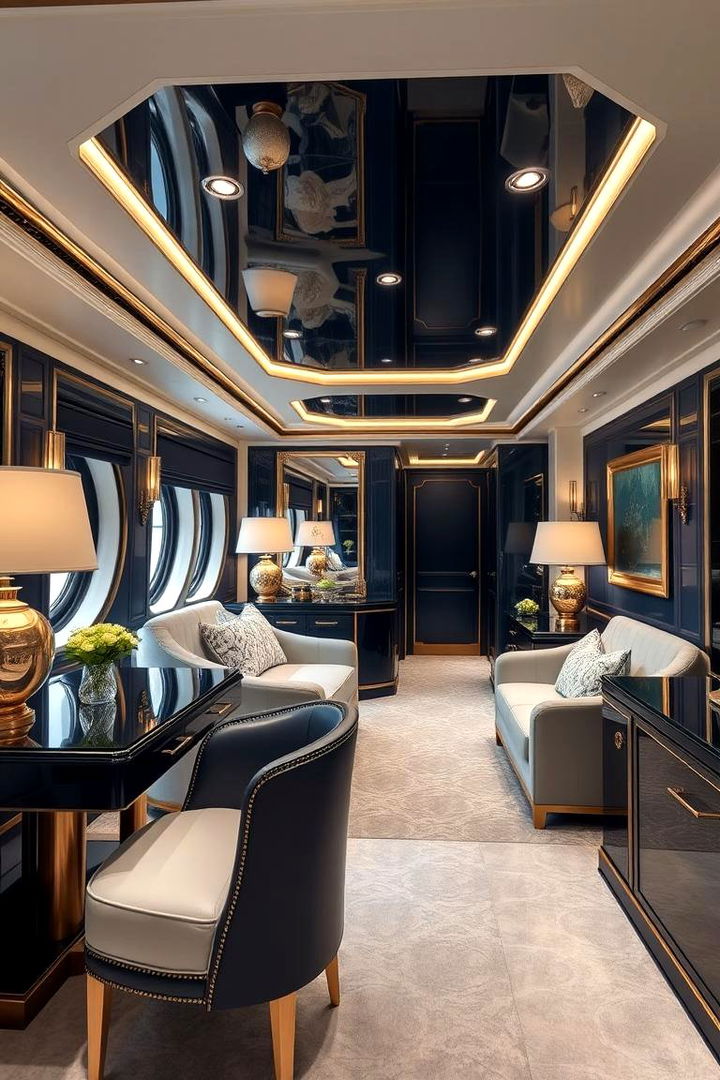 Luxe Navy Finishes - 22 Navy Living Room Ideas