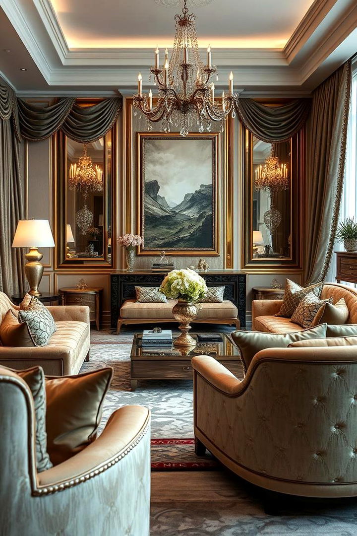 Luxe Opulent Accents - 22 Living Room Design Ideas
