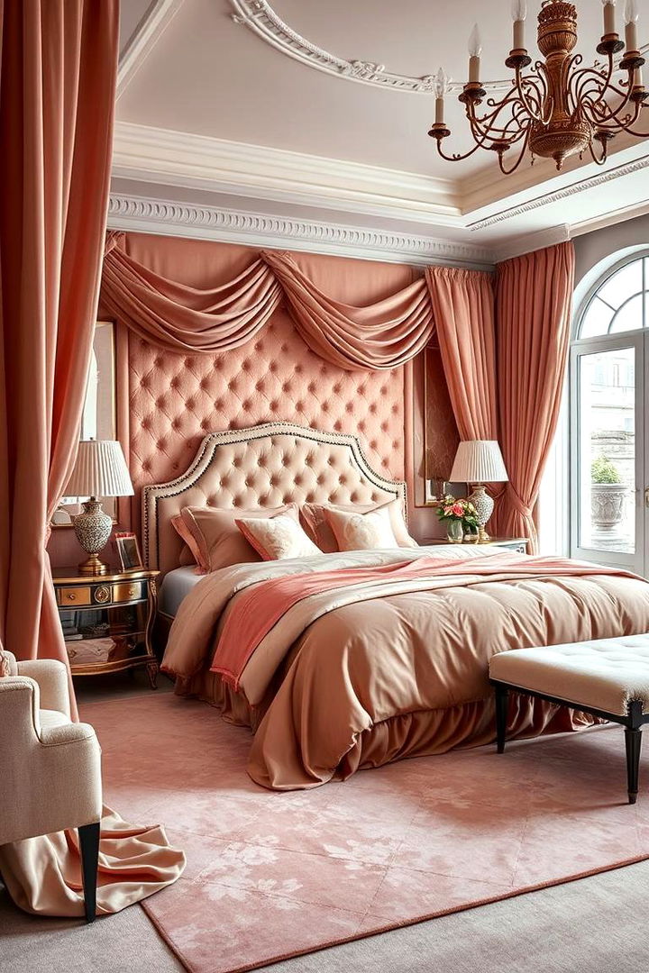 Luxe Peach Textures - 22 Peach Bedroom Ideas