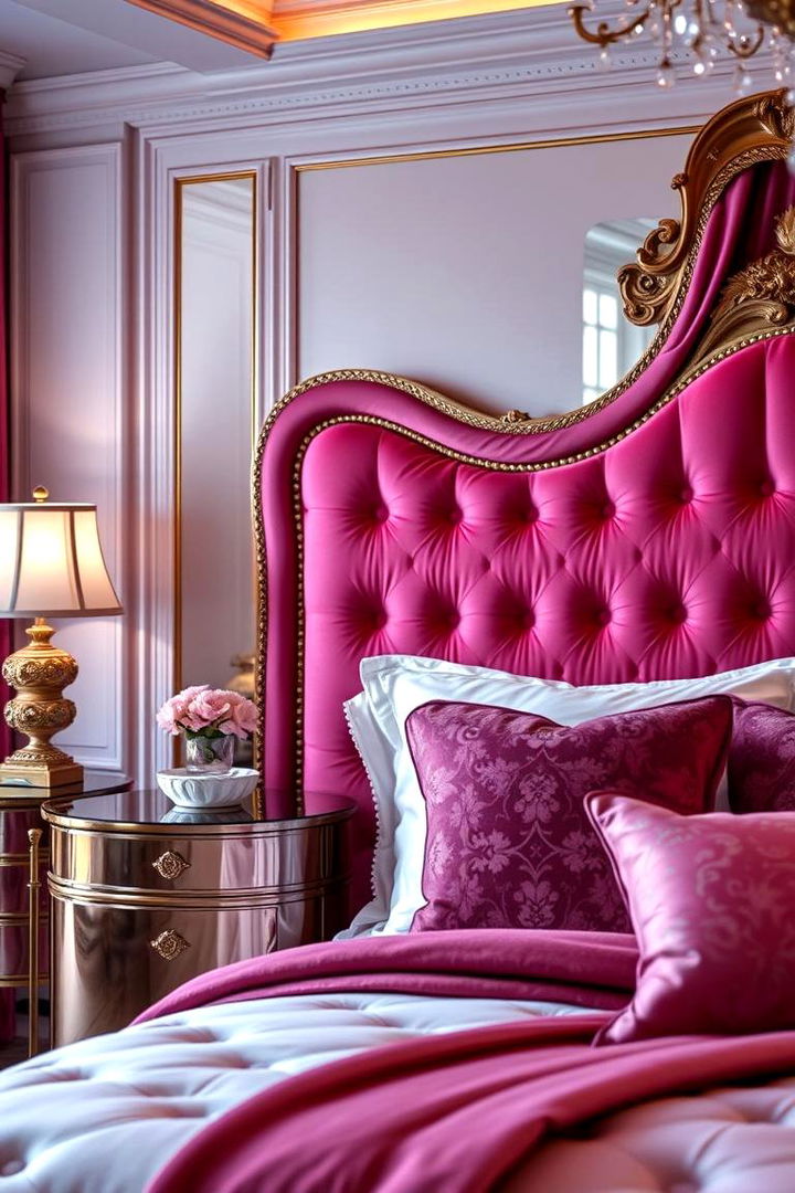 Luxe Pink Velvet Touch - 22 Hot Pink Bedroom Ideas