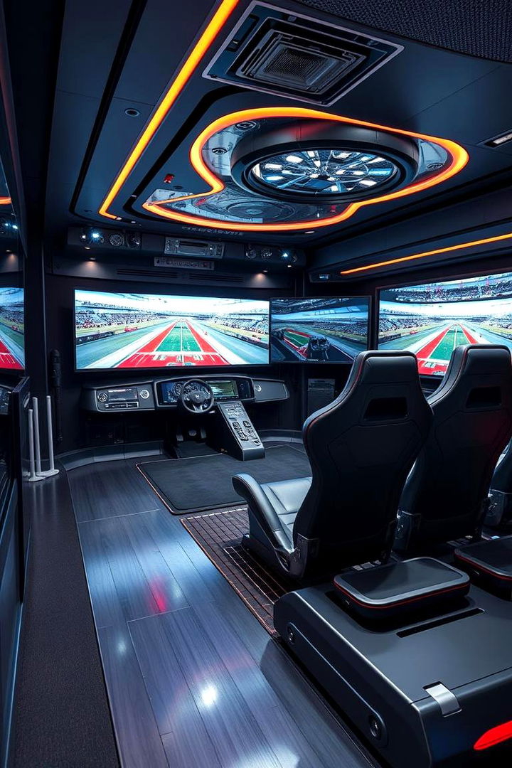 Luxe Sports Simulator Area - 22 Luxury Game Room Ideas